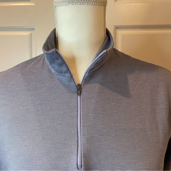 Patagonia Capilene 1/4 Zip Pullover Size Medium Blue and White Striped - Picture 4 of 11